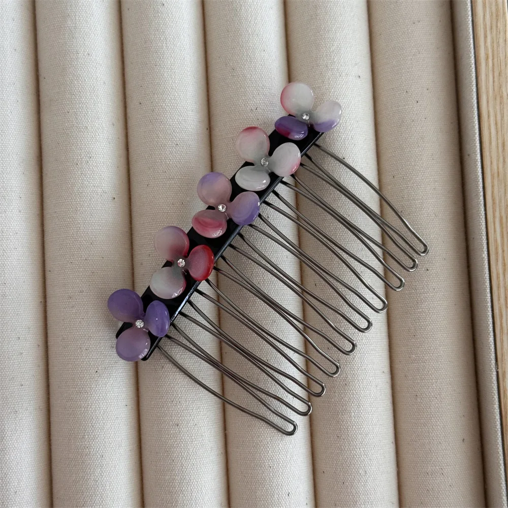 Korean Style Elegant Bun Inverted Hair Comb Flowers Barrettes New Bangs Broken Hair Finishing Updo Gadget Hair Accessories