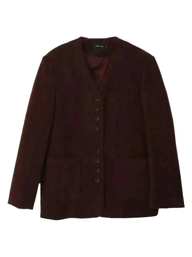 BJTZ Ankela veste en coton teint rouge conception d'épaule à la mode pour les femmes automne et hiver nouvelle Collection 2025