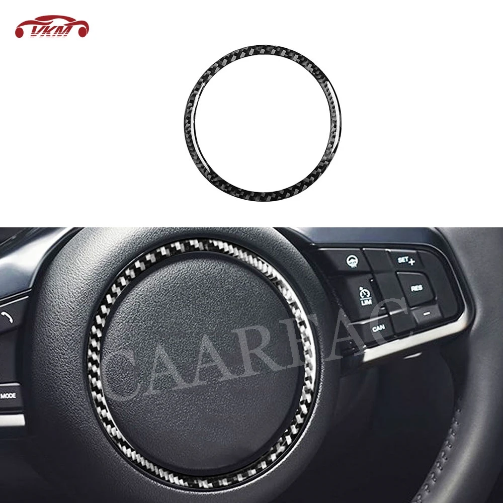 

Carbon Fiber Steering Wheel Logo Middle air outlet Auto Car Sticker Decoration for Jaguar XFL E F-PACE xe xf XEL XJ S R sport