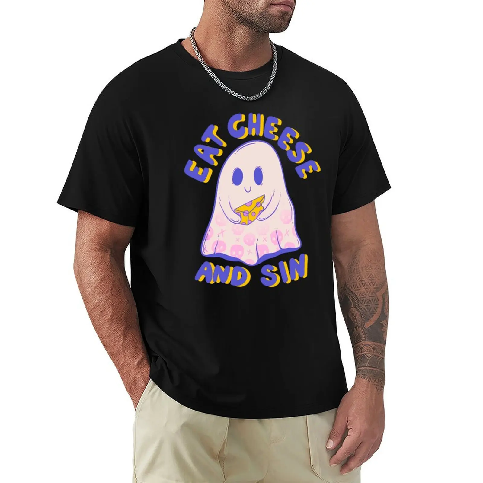 

Eat Cheese and Sin - Indulge in Delicious Decadence T-Shirt vintage anime shirt tops mens graphic t-shirts funny