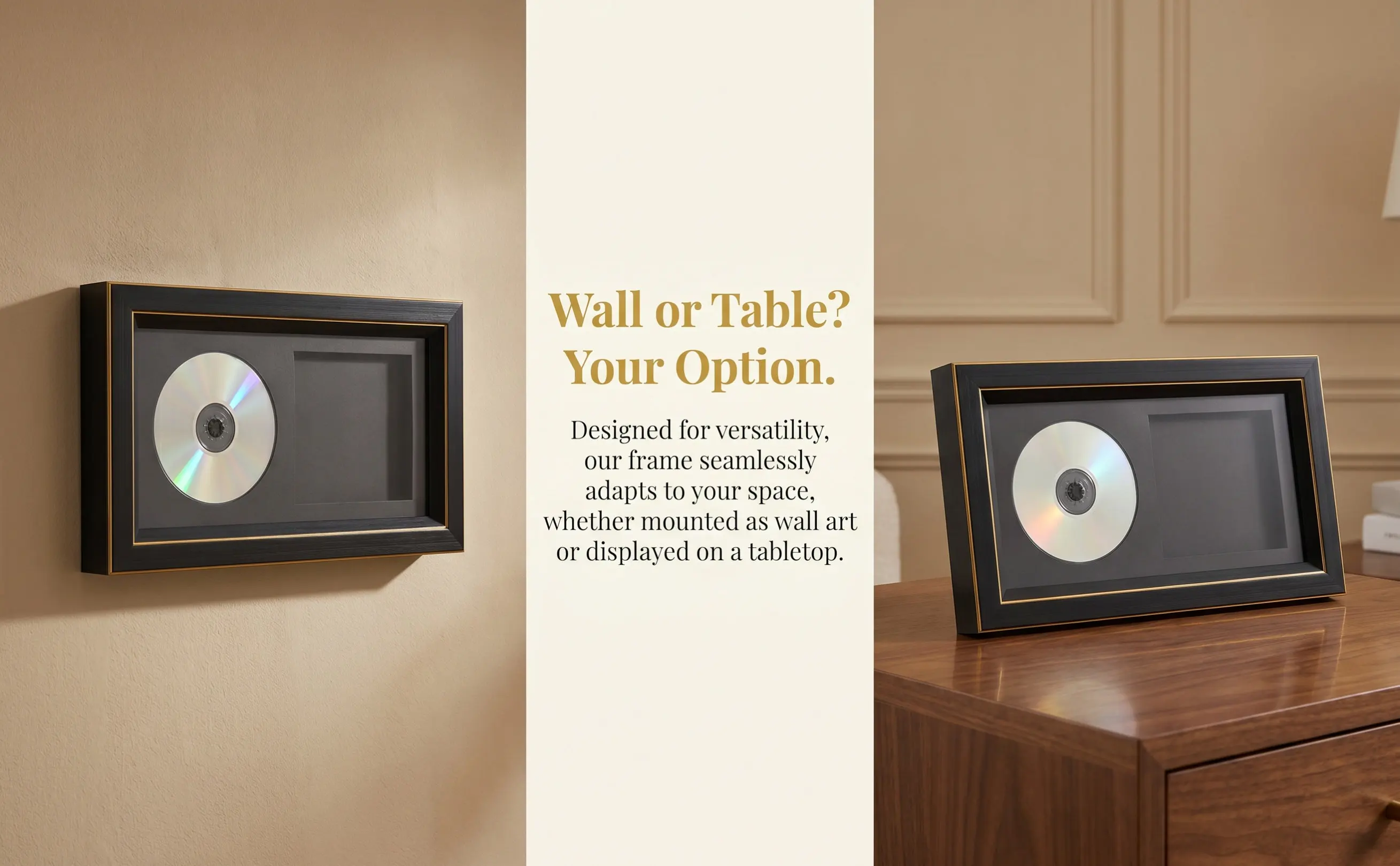 Cd Display Case Frame Wall Hanging and Stand Alone Design Premium Transparency Compact Disc Holder for Signed Cds Music