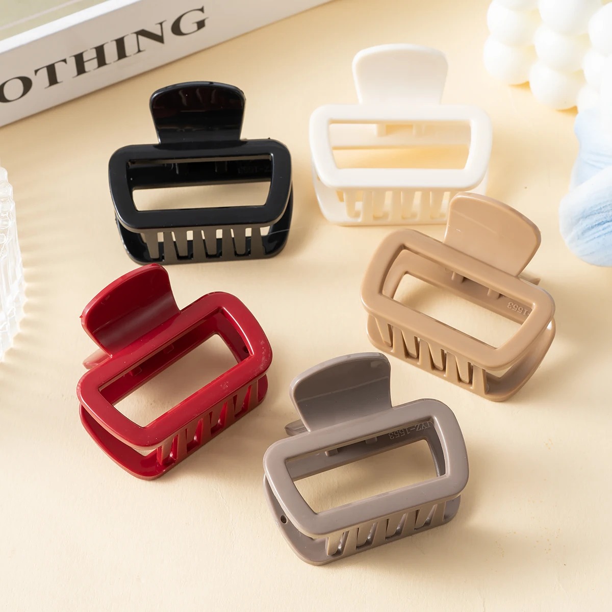 Neue Korea Weiche Silikon Quadratische Haar Klaue Greifen 6,2 CM Kleine Haar Clips Langlebige Haarnadeln Haar Zubehör für Frauen mädchen Barrettes – Detail 7