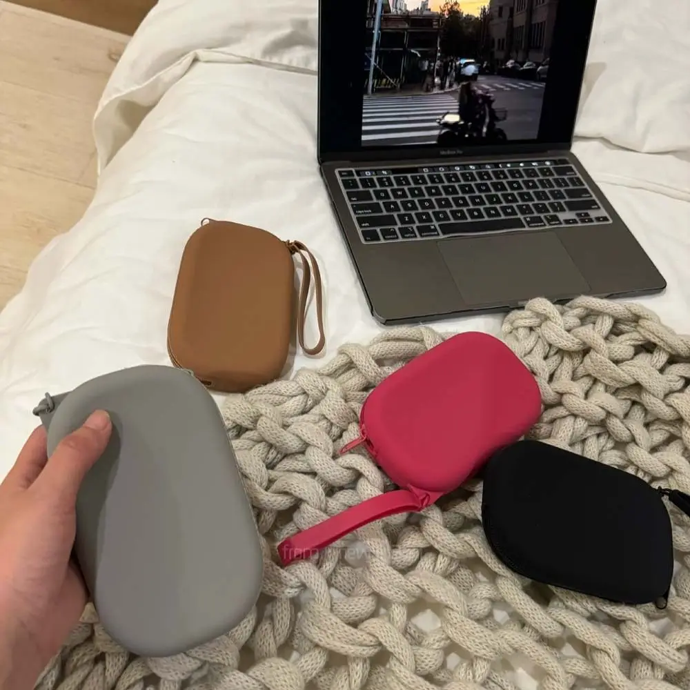 Morandi Color Silicone Cosmetic Bag Rectangle Large Capacity Multifunction Storage Bag Makeup Brush Holder Coin Purse