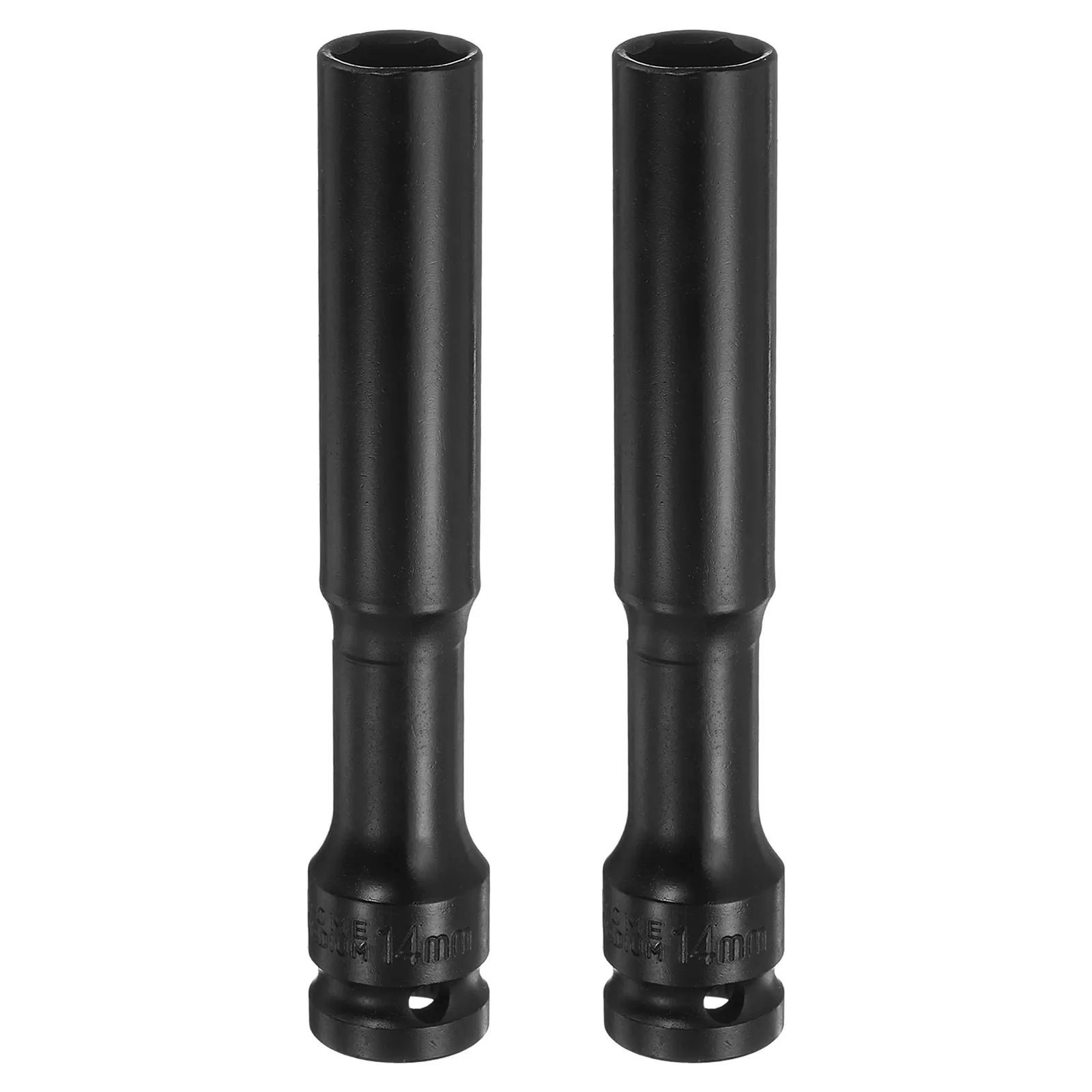 2pcs Deep Thin Wall Impact Socket 14mm Metric 6 Point Socket 1/2