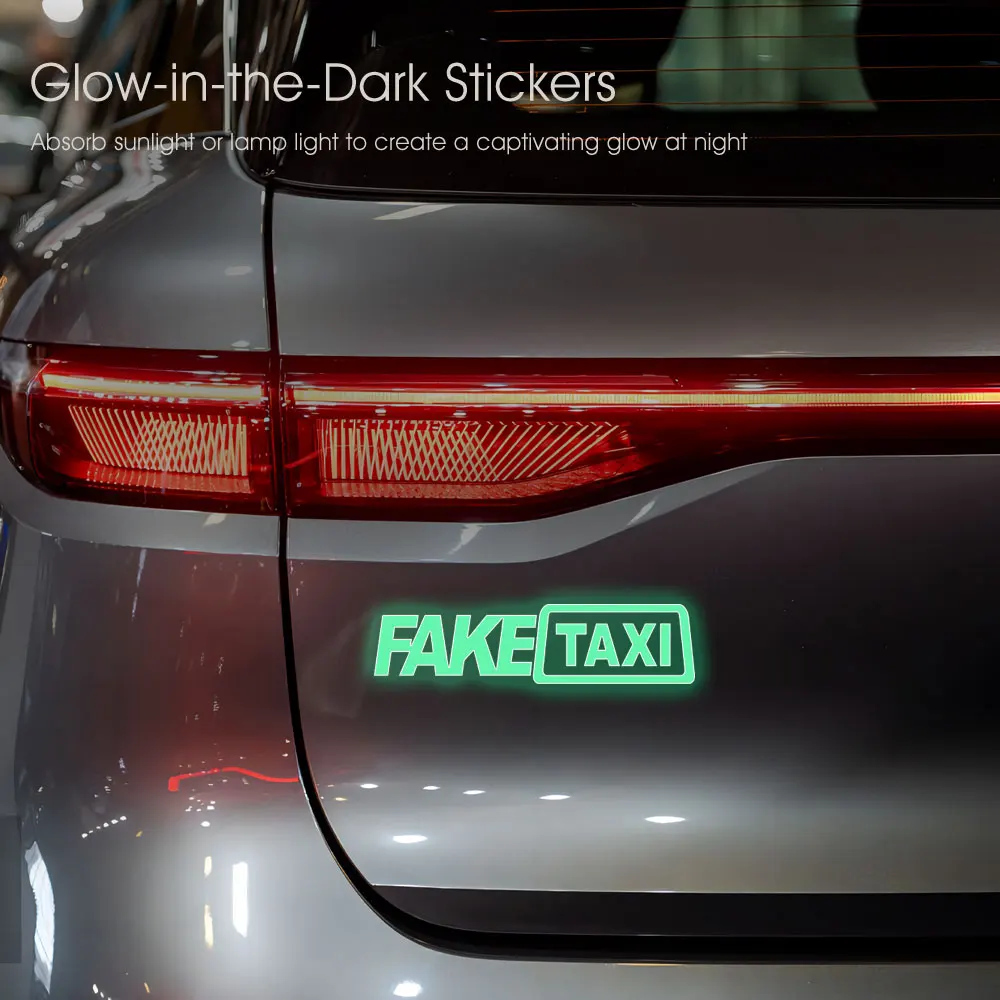 ملصق سيارة تاكسي عاكس مزيف ، ملصق فينيل ذاتي اللصق ، مقاوم للماء لهوندا وتويوتا وفولكس فاجن ، بي ام دبليو ، ديكور نافذة مضحك