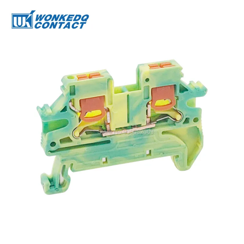 PTV 2.5-PE Ground Modular DIN Rail Terminal Block Side-Entry Push-in Wiring Connector Electrical 2.5mm PTV2.5-PE