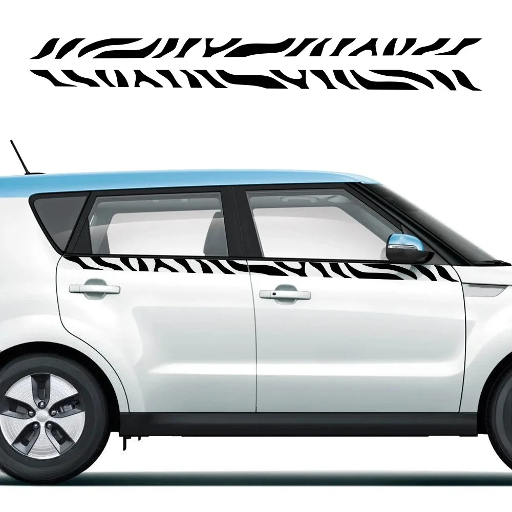 Pegatinas para las líneas laterales de las puertas del coche para KIA Soul, gráficos de cebra, franjas, calcomanías de vinilo para carrocería, decoración, accesorios deportivos de carreras de autos