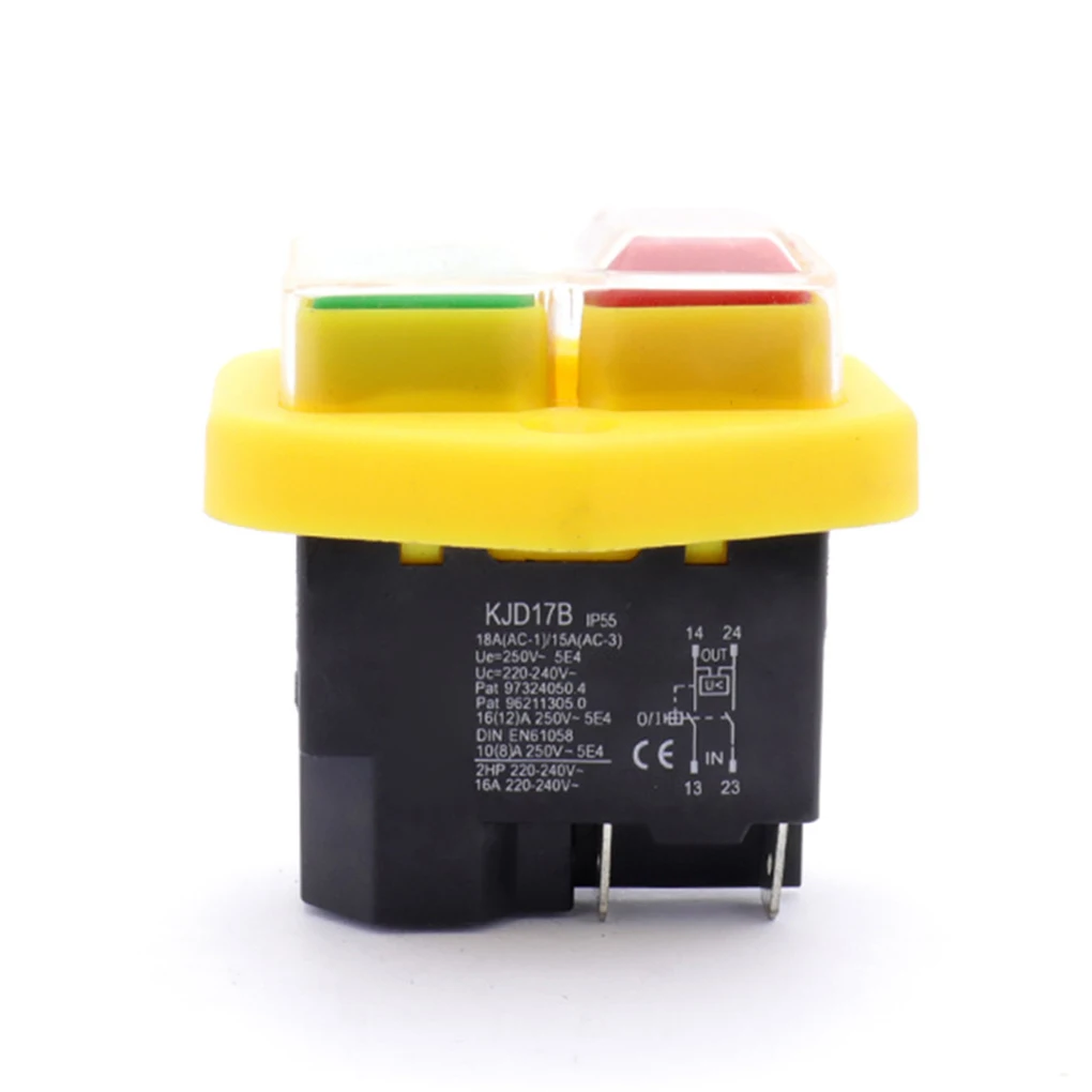 

1PCS Electromagnetic switch start switch waterproof power tool switch 220V-240V 16A 4-pin Can Replace KJD17B