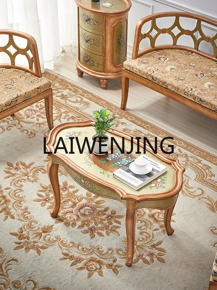 Occasional Table and Chair Combination Solid Wood Single-Seat Sofa Chair Balcony Small round Table B & B Painted Side Table