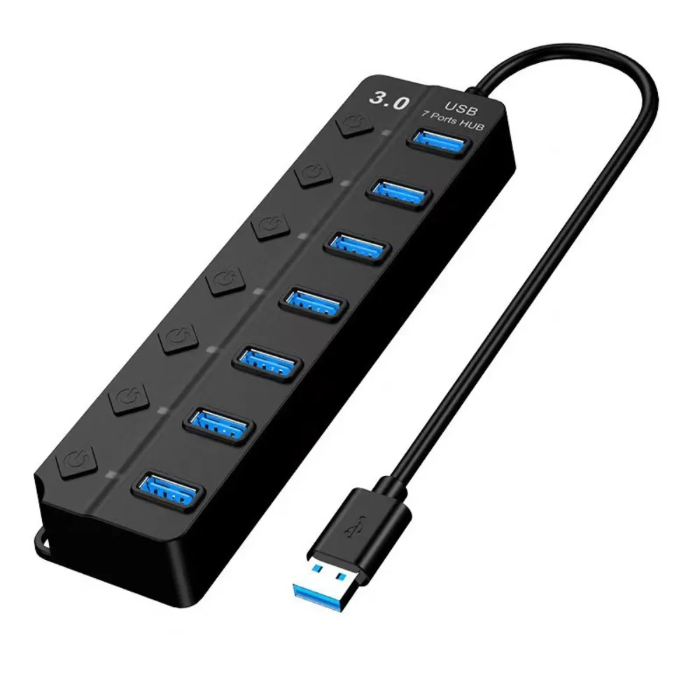 

Концентратор USB 3.0 7 в 1, независимый переключатель, 7 портов, разветвитель USB 3.0, высокоскоростной многофункциональный высокоскоростной удлинитель USB