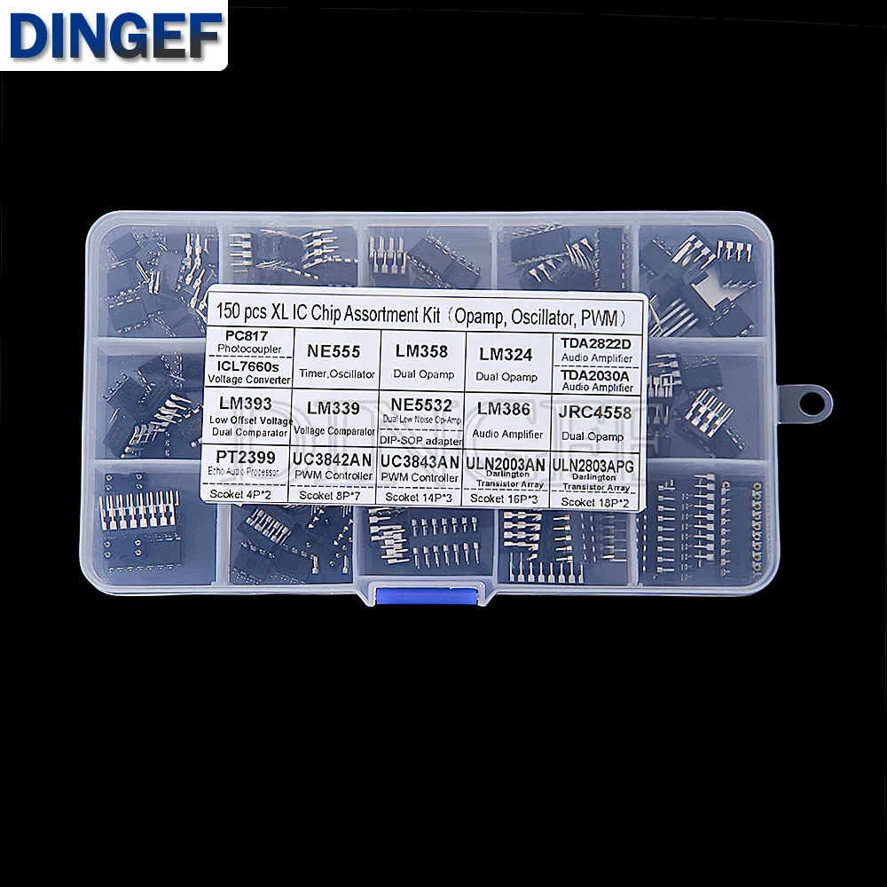

150PCS/BOX Integrated Circuits Chips Boxed PC817 NE555 LM358 JRC4558 LM393 LM339 Repair Appliances Send Clip Send Adapter