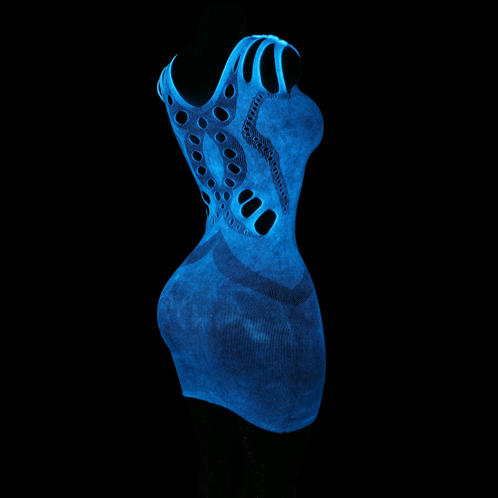 発光ドレスナイトクラブ薄手のフリルセクシーなエキゾチックなダンスウェア女性パフォーマンス衣装ステージロールプレイ絶賛衣装クラブ着用