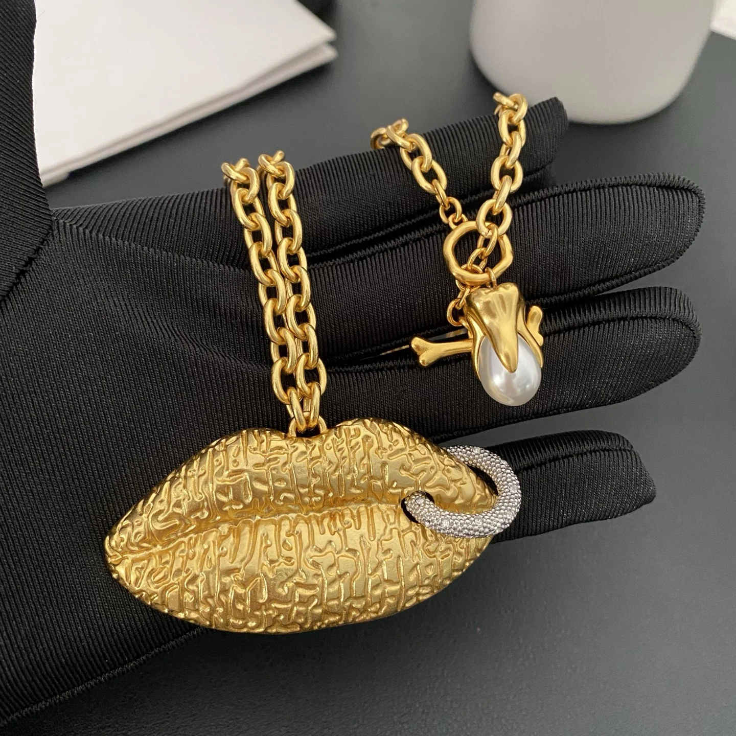 

Европейское высококачественное позолоченное латунное ожерелье с пятью элементами, женское, роскошное украшение