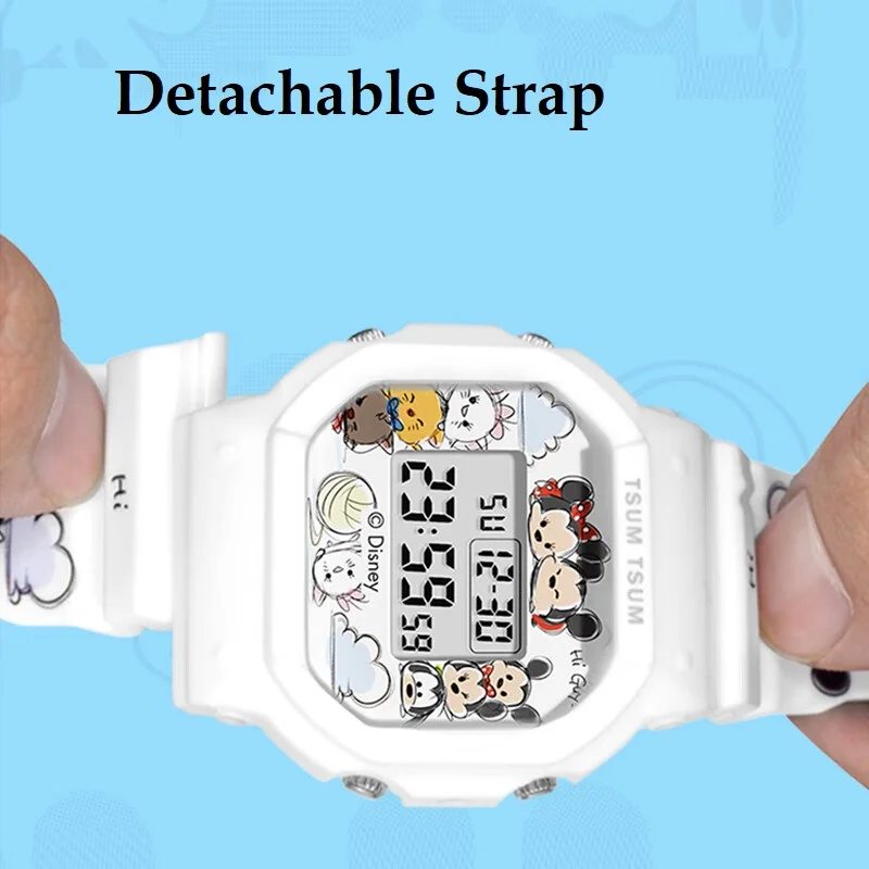 Disney Micky Mouse Voor Vrouwen Horloge Rechthoek Digitaal Sport Polshorloge Graffiti Band Student Jongens Meisjes Kinderen Kinderen Cadeau Klok