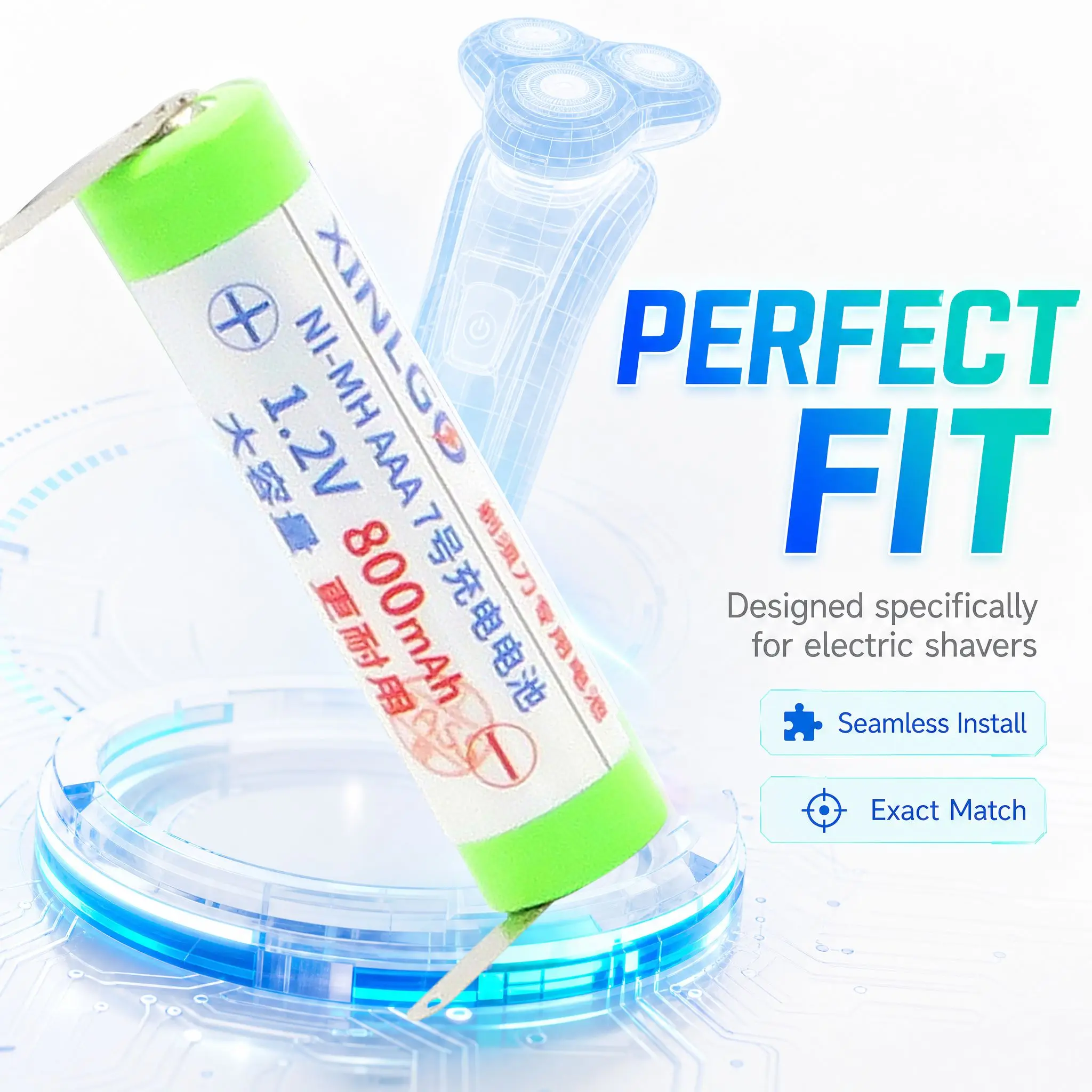 1.2V AAA NiMH Rechargeable Battery With Solder Pins Welding Tabs Replacement Cell For Electric Shaver Beard Trimmer Hair Clipper