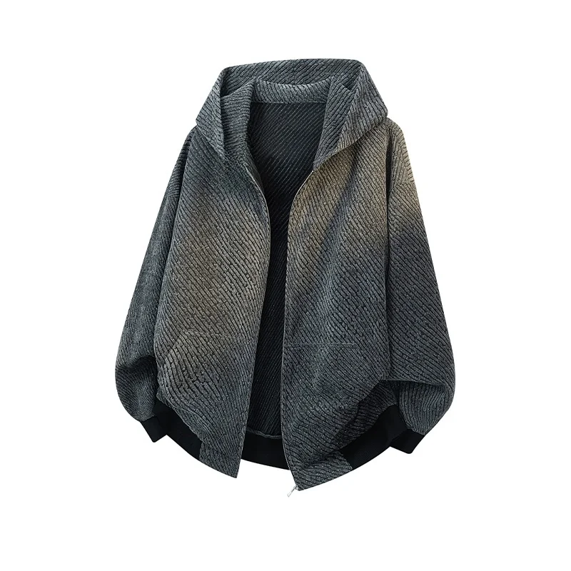 

Новинка 2023 года, весна-осень, свободная мужская толстовка с капюшоном, кардиган с тканым узором, супер хорошая версия, вязаная куртка, молодежная мода