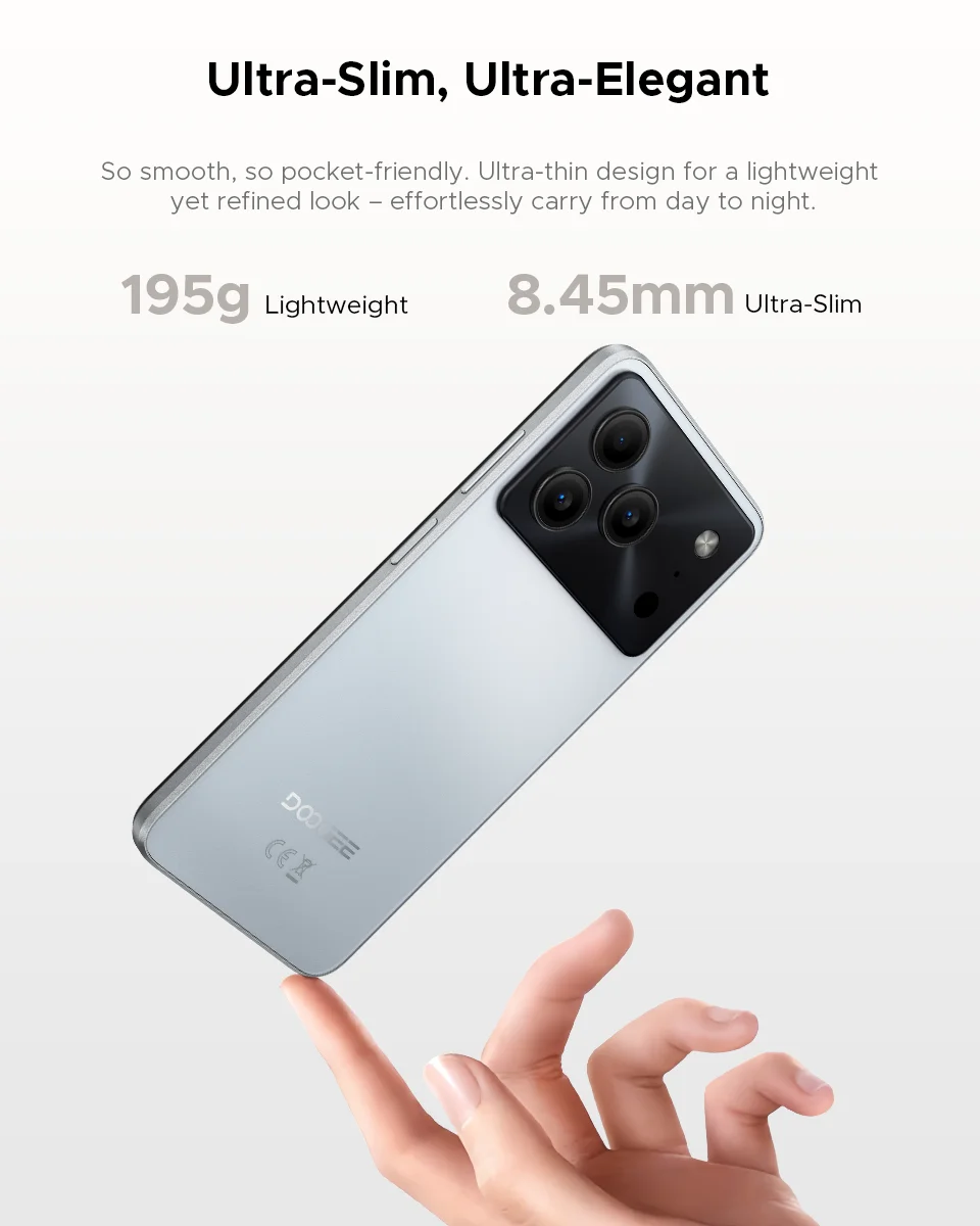 Global Version DOOGEE Note 56 Smartphone Android 16 6150mAh Large Battery 6.56'' 90Hz Display 24GB 64GB Mobile Phone