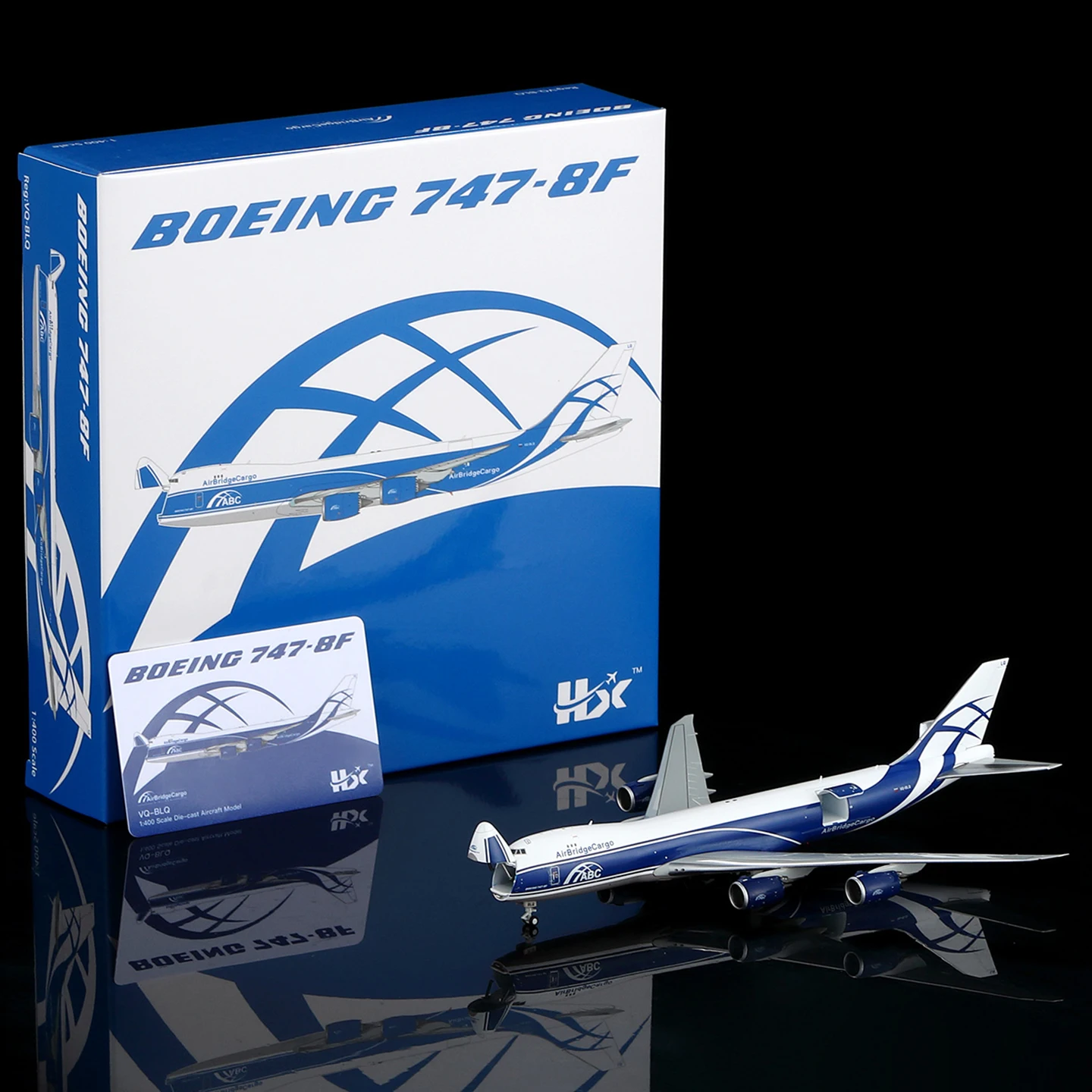 B632601 Alloy Collectible Plane Gift HX Models 1:400 Air Bridge Cargo Boeing B747-8F Diecast Aircraft Jet Model VQ-BLQ