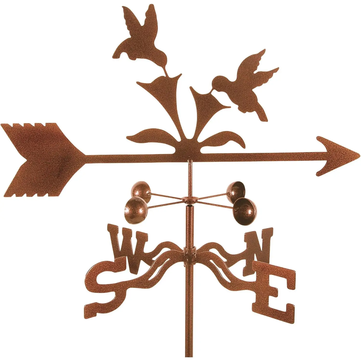 EZ Vane Steel Hummingbirds Weathervane with Wind Cups — Roof Mount