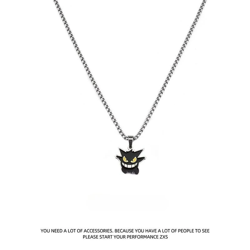 

Cartoon Pokémon Necklace Street Fashion Hip-hop Pendant Accessories Titanium Steel Does Not Lose Color Necklace Anime Accessorie