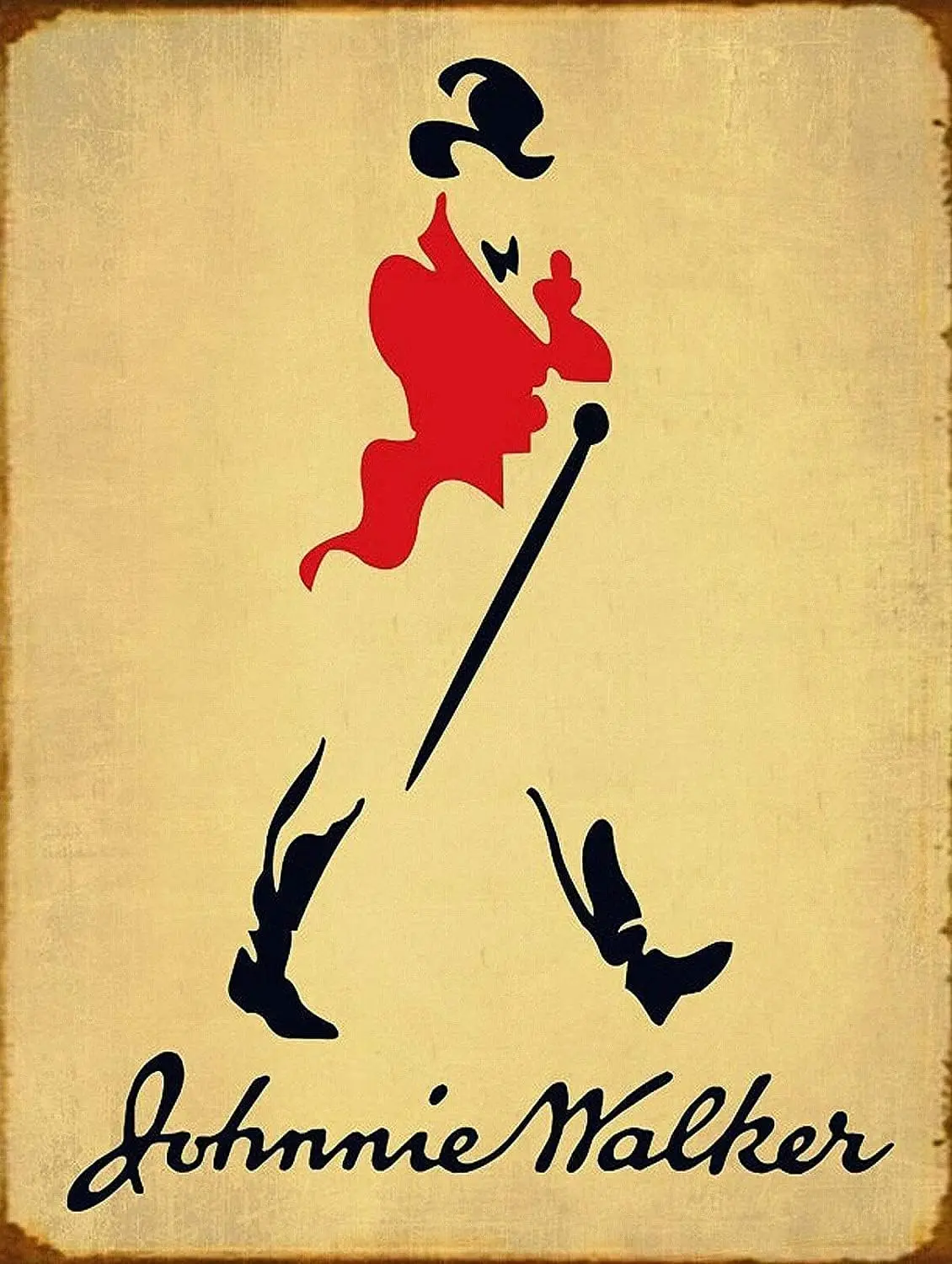 Johnnie Walker-letrero de hojalata de Metal, decoración de viaje
