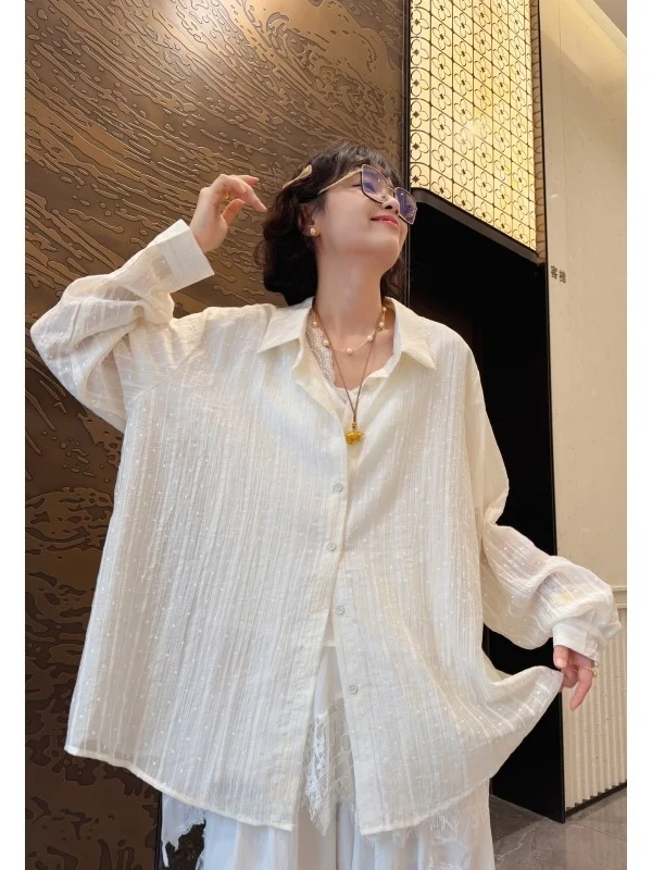 

plus Size irt with Slit for plus Size Women Artist Series Casual Long Sve Ne Mid-Length Lightweight Women'...