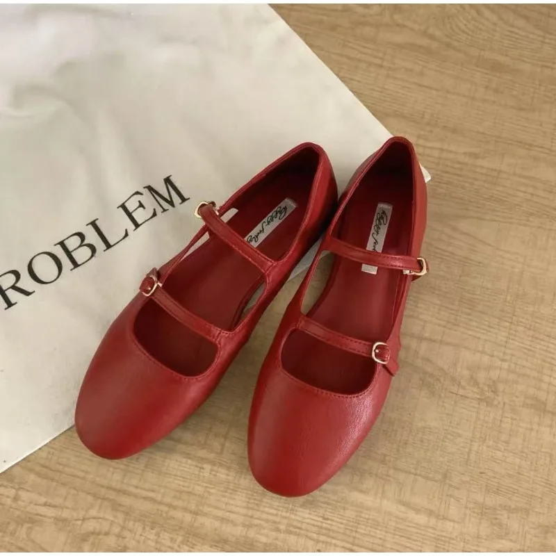

New Style Luxury Ladies Flat Shoes Fashionable Casual Simple Shallow Soft and Lovely Mary Jane Ballerina Shoes Zapatos Mujer
