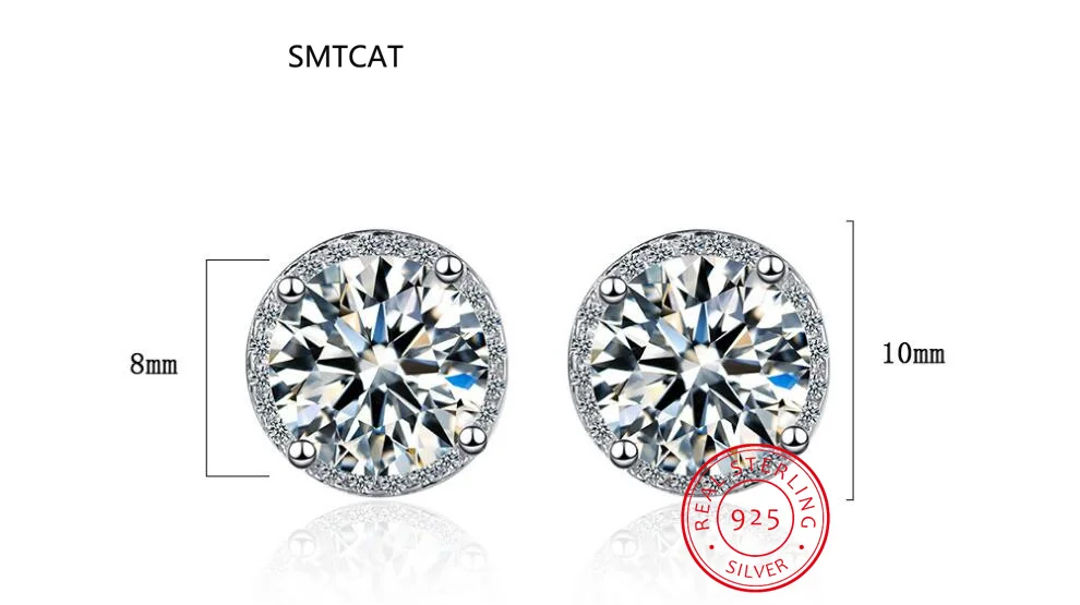 Сверкающие серьги с имитацией муассанита 8 мм, круглые серьги-гвоздики из стерлингового серебра 925 пробы Brincos de Prata, новинка 2023 года, женские ювелирные изделия, подарок
