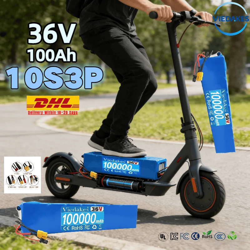 

Popular-Choice36V 100Ah 10S3P Battery pack:with T+DC/XT30+JST/XT60+SM/XT60+DC/Buller+SM Port for Xiaomi M365/M365pro E-Scooter