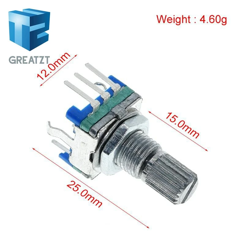 GREATZT 1/5/10PCS Plum handle 15mm 20mm rotary encoder coding switch / EC11 / digital potentiometer with switch 5 Pin