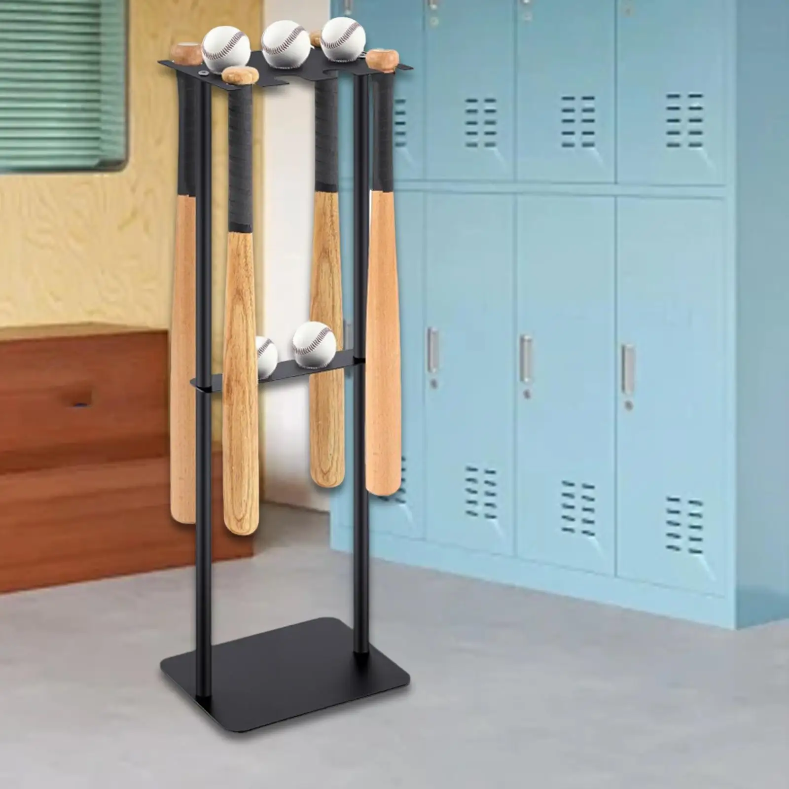 

Baseball Bat Holder Black Accessory Heavy Duty Versatile Display Stand Space Saving Storage Rack Softball Bat Display Organizer