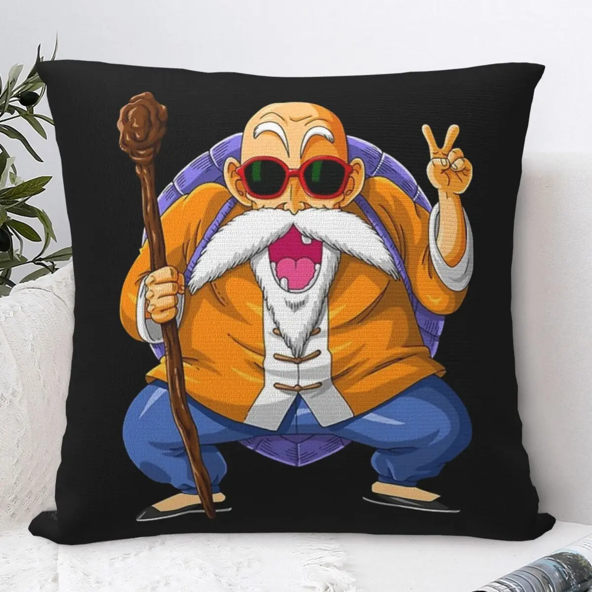 

Cartoon DragonBall Master Roshi Pillowcase Cute Print Home Sofa Throw Pillowcovers Car Cushion