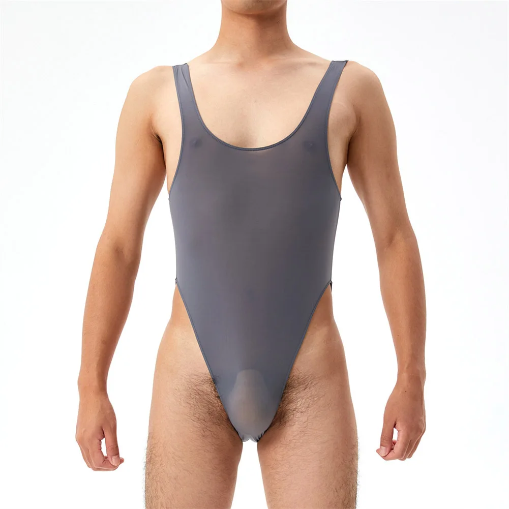 Bodysuit transparente masculino, macacão, bodysuits, manga curta, macacão justo, biquíni tanga, roupa íntima