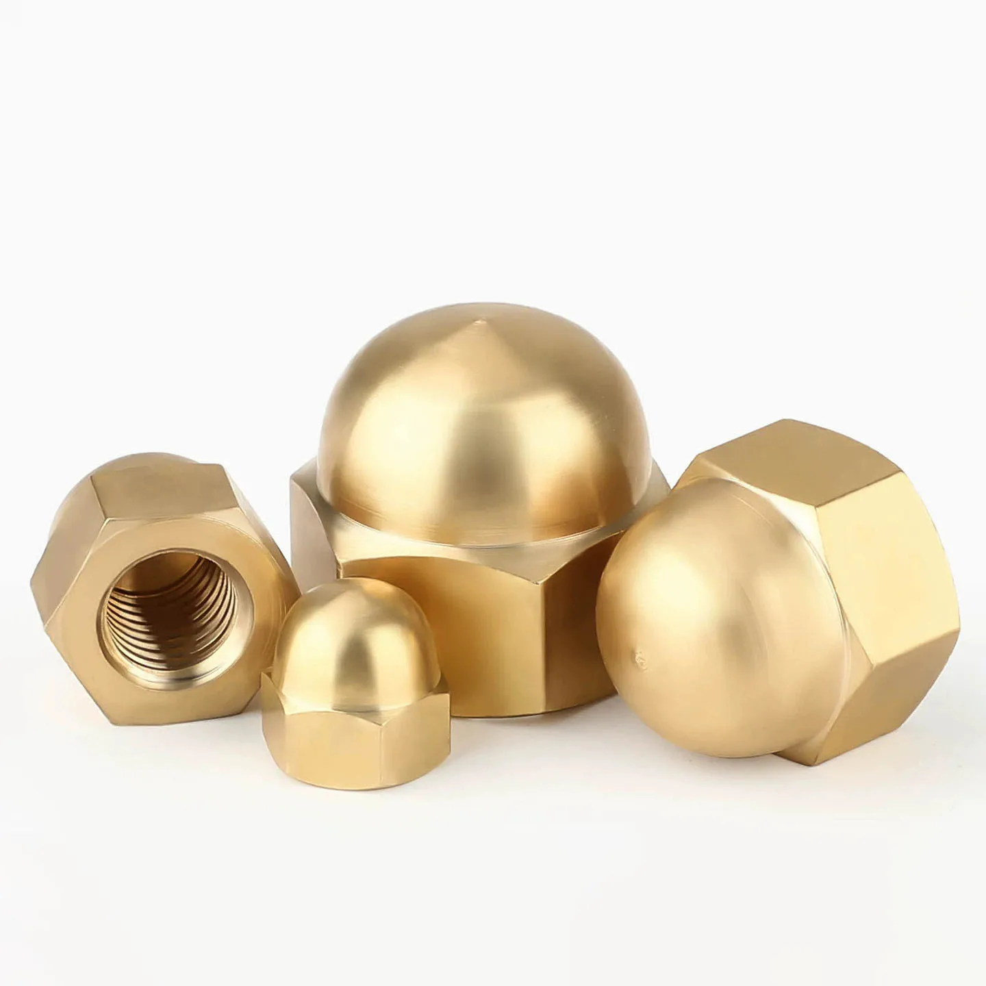 Brass Hex Dome Cap Nuts M3 M4 M5 M6 M8 M10 M12 M14 M16 M18 M20 Brass Cap Nuts Copper Decorative Dome Head Cover Semicircle Nut