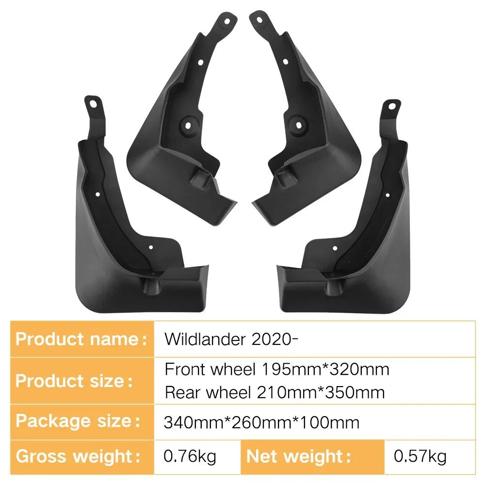 Mudguard For Toyota Wildlander 2020 2021 2022 2023 2024 Fender Car Tire Splash Proof Premium Parts