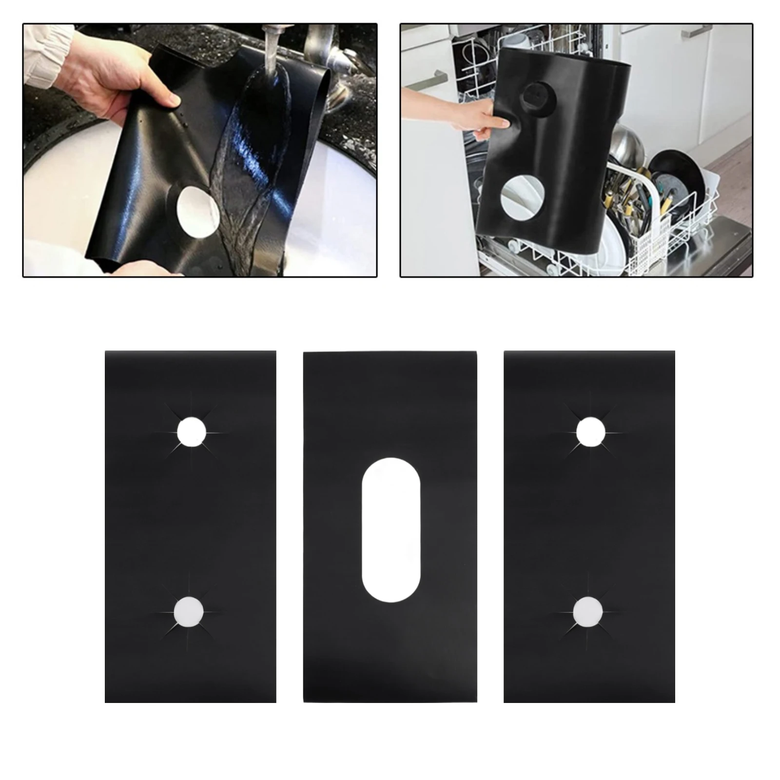 5-Hole Gas Stove Pad Protective Cover Anti-Oil Stovetop Burner Cooker Protective Mat Reusable Furnace Gas Cooker Protectors