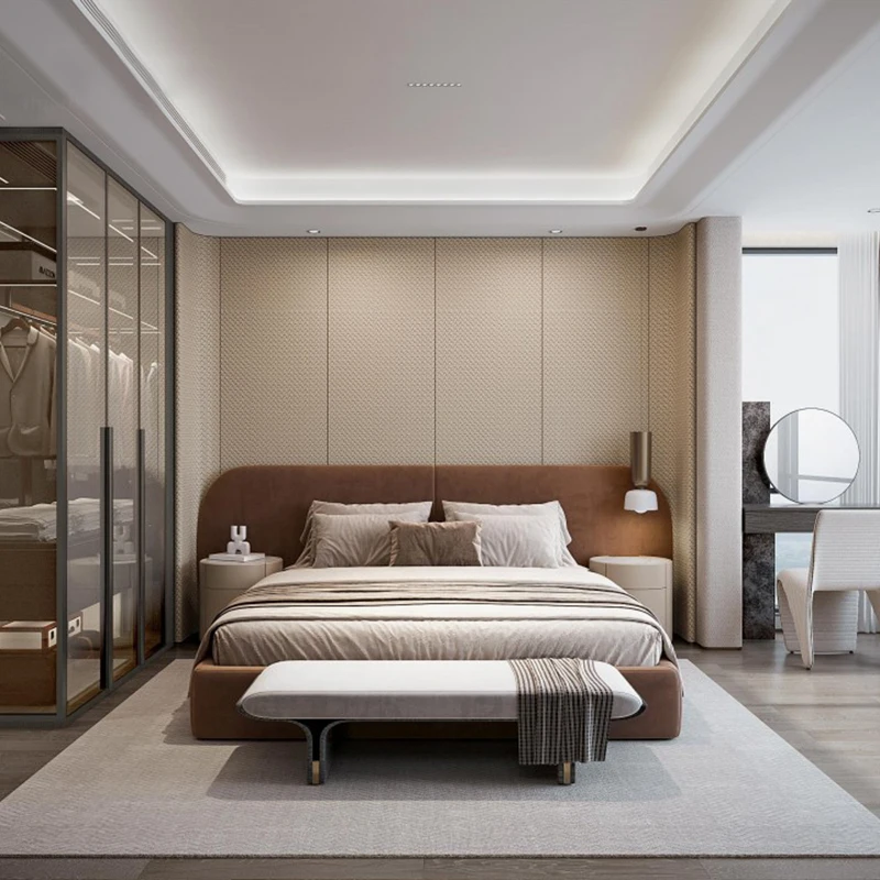 فيلا حديثة مجموعة كاملة من الأثاث تصميم داخلي مخصص وديكور غرفة المعيشة والمطبخ وغرفة النوم والحمام