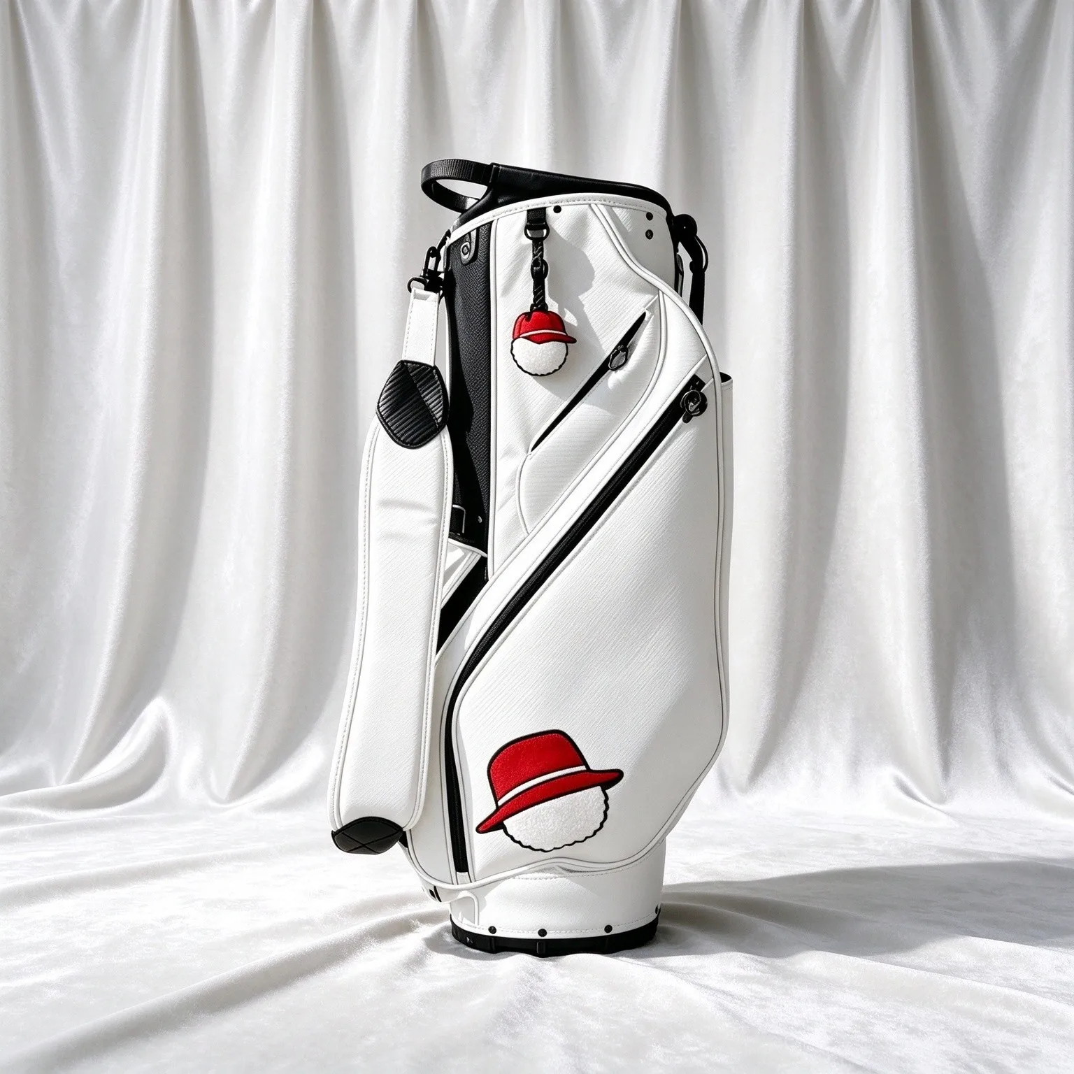 Lightweight Trendy Standard Golf Club Bag, New Rolling Golf Bag with Retractable Trolley Wheels