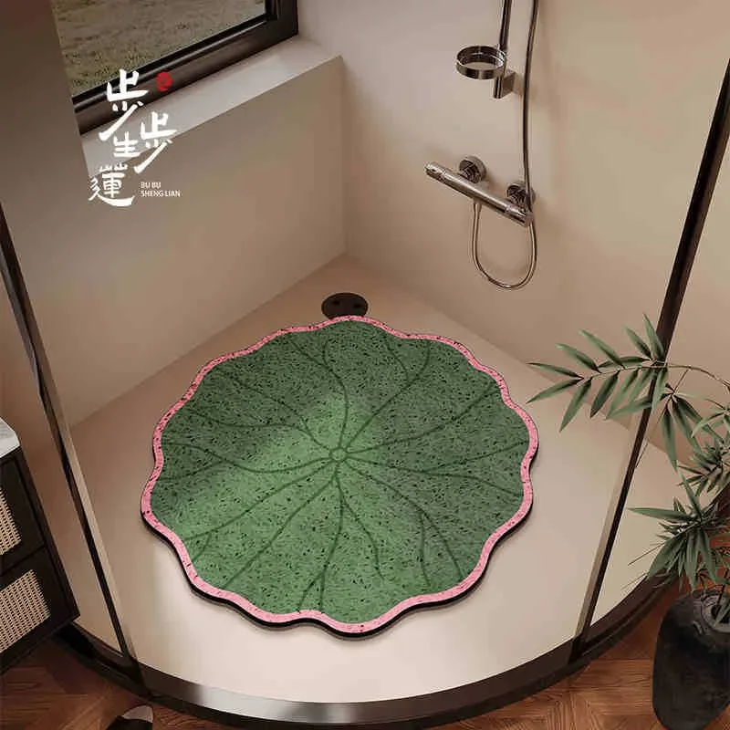 For New Chinese Style Bathroom Silk Ring Floor Mat Hollow Non Slip Shower Room Foot Mat Household Bathing Anti Drop Rug