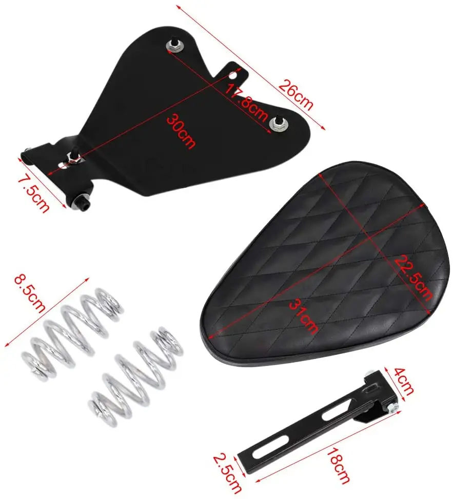 Asiento Solo para Conductor de cuero negro, Sillín para Sportster 883 1990-2013, adecuado para Cruiser Bobber Chopper, personalizado