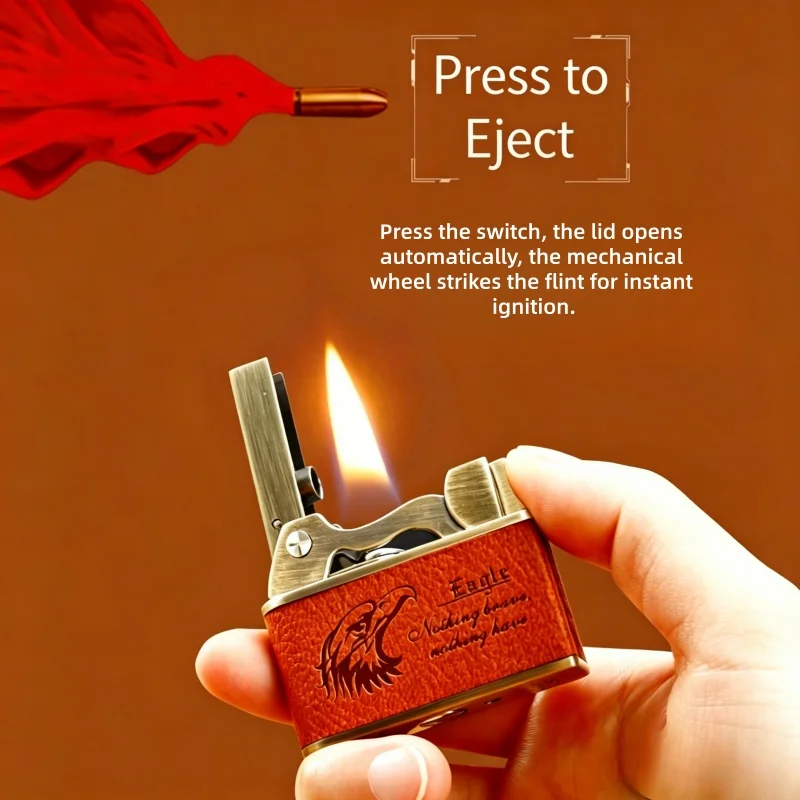 JOBON Vintage Retro Metal Oil Lighter Unique Classic Open Flame Lighter Smoking Accessories Men's Gift Practical Tool Feuerzeug