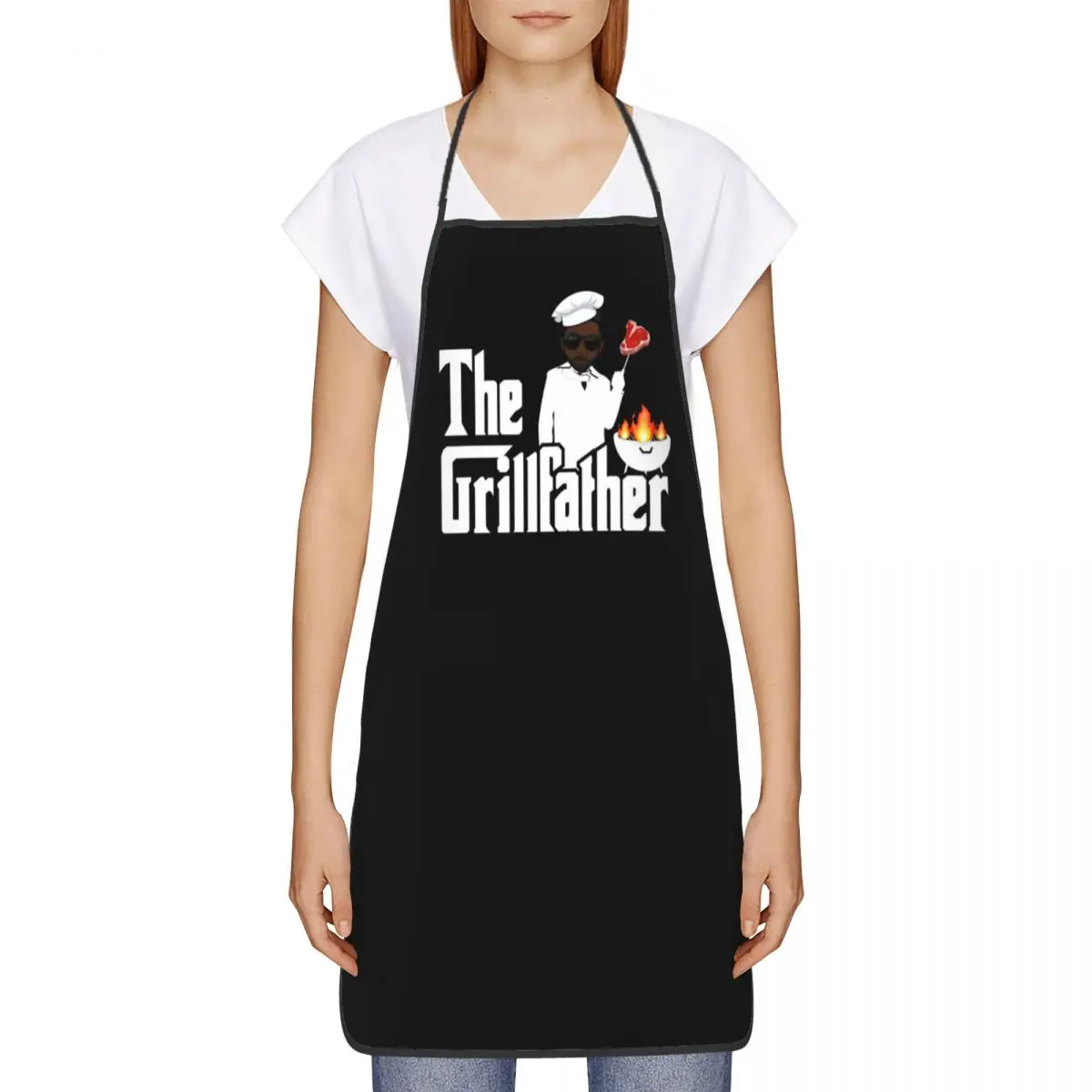 The Grillfather BBQ Master Apron for Men Women Unisex Adult Chef Kitchen Cooking Grill Father Tablier Cuisine Gardening