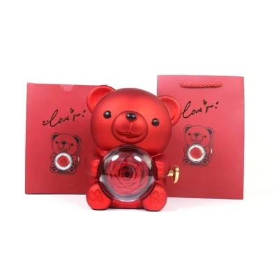 Bestselling 🔥 Crazy deals！1 Set Bear Rotating Flower Gift Boxes  Just for You