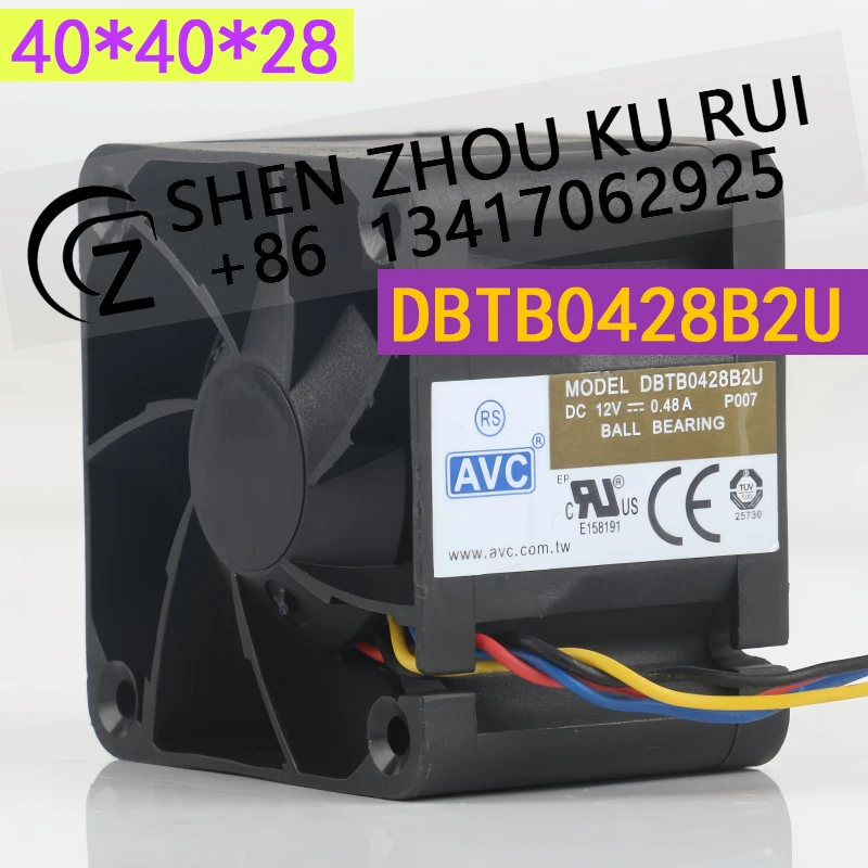 

Вентилятор охлаждения AVC 12V 0.48A 4028 4-проводной с ШИМ-управлением, бесшумный, для серверного шасси DBTB0428B2U