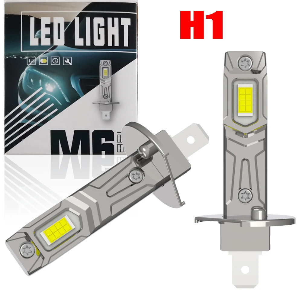 

2 шт. светодиодные лампы H1 P14.5s для фар автомобиля, высокой мощности, суперяркие, белые, турбо-диодные, для мотоциклов, противотуманные фары, 12В, без адаптера