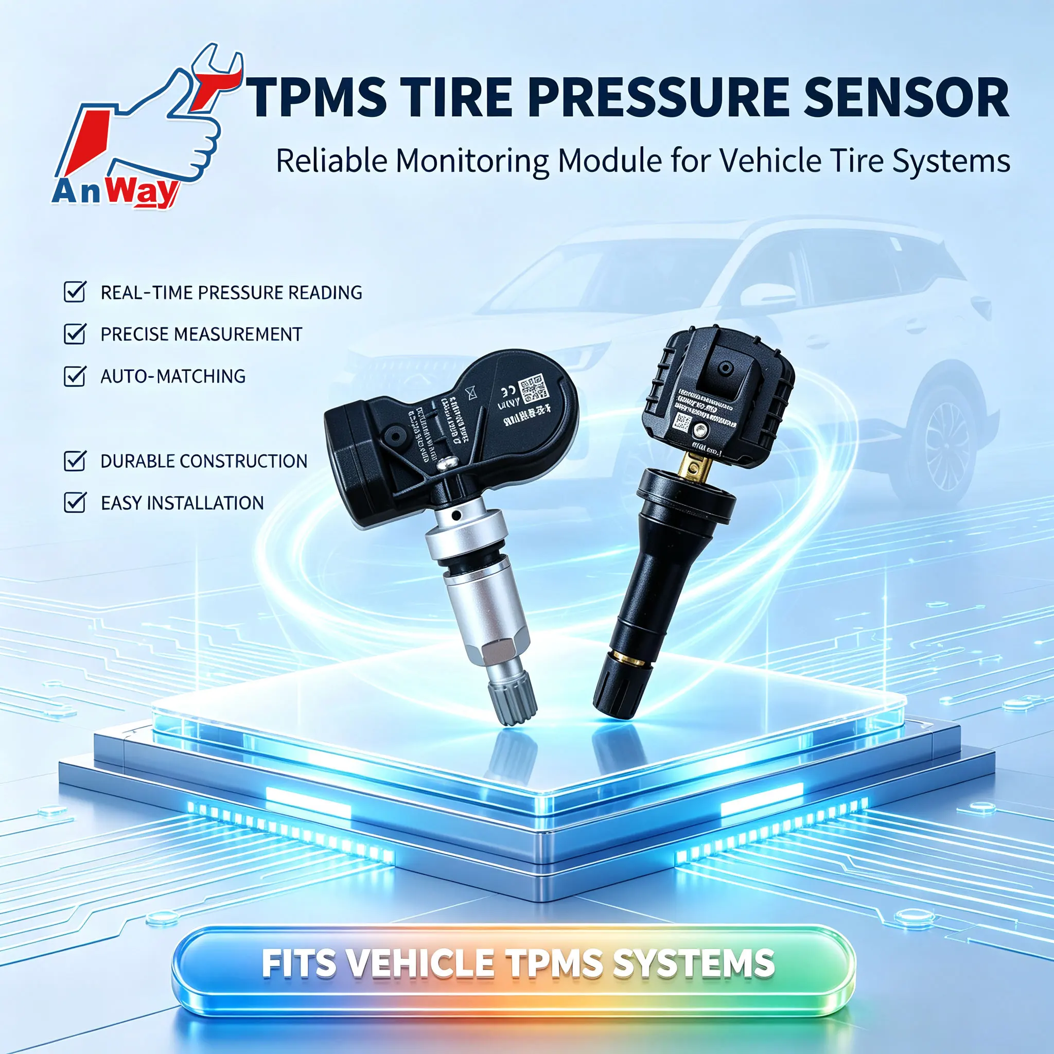 Custom Fit Car Tire Pressure Sensor For Chery Tiggo 7 C-DM 2016-2025 Auto Learn TPMS Sensor Replacement Tire Pressure Monitor