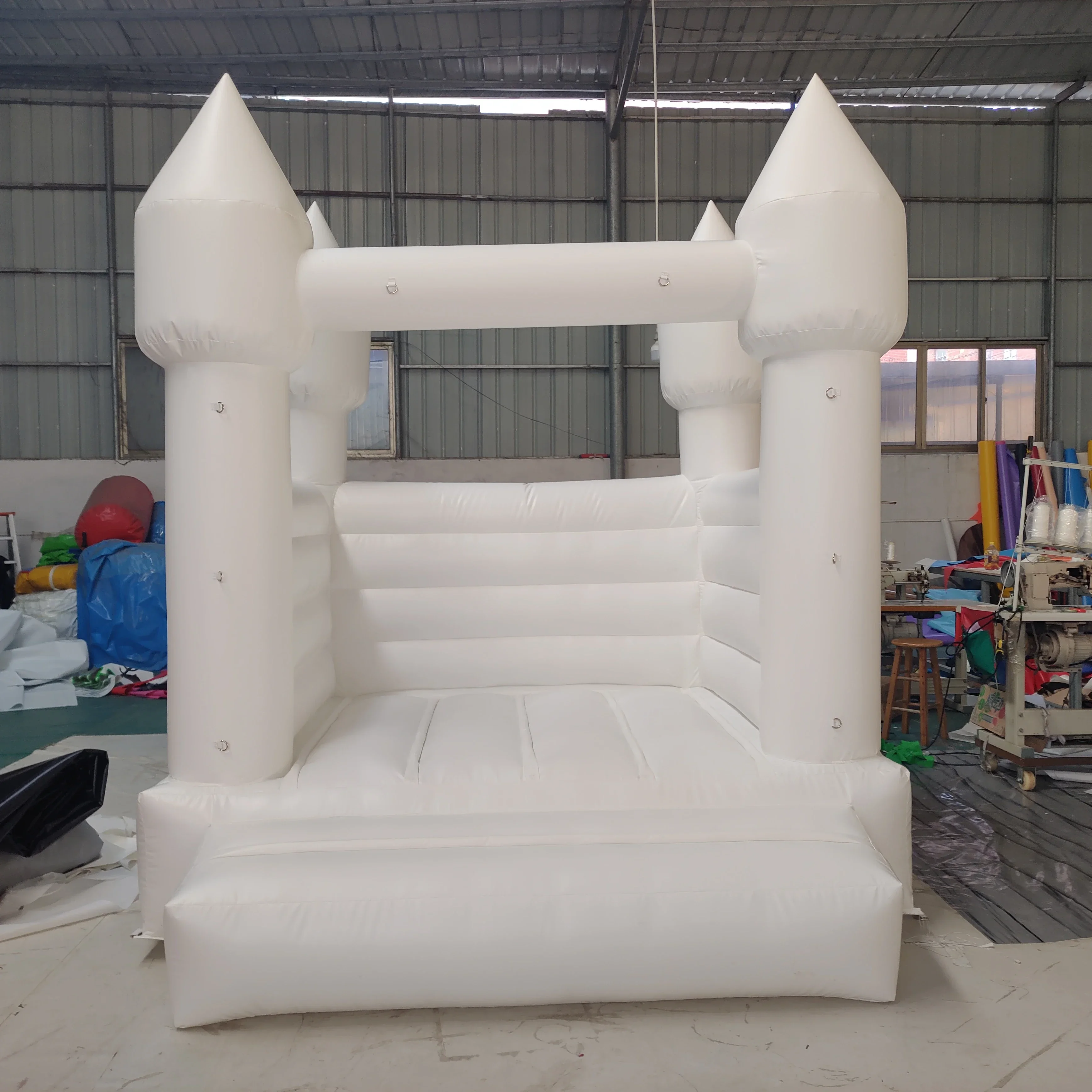 Popular Inflatable White Bounce House Wedding Inflatable Bouncer Castle with Slide