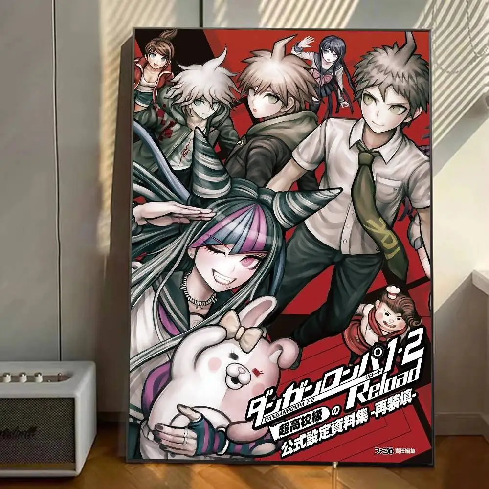 クラシックアニメダンガンロンパポスターギャラリープリント自己粘着家の装飾装飾壁デカールリビングルームステッカー
