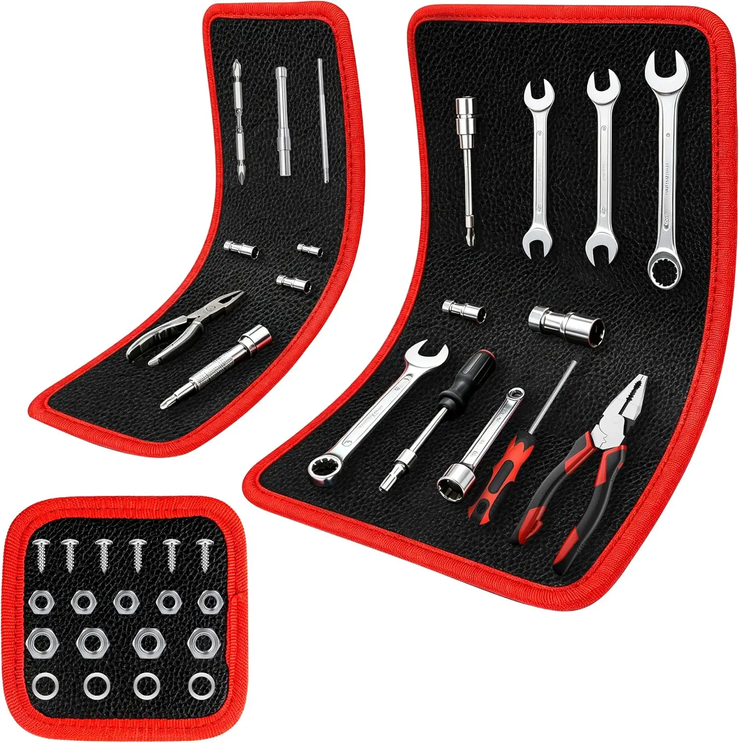 OVOVS 3‑Size Magnetic Work Pad Set Flexible Magnetic Mat For Nuts Bolts Hardware Mechanic Auto Repair Workshop Storage