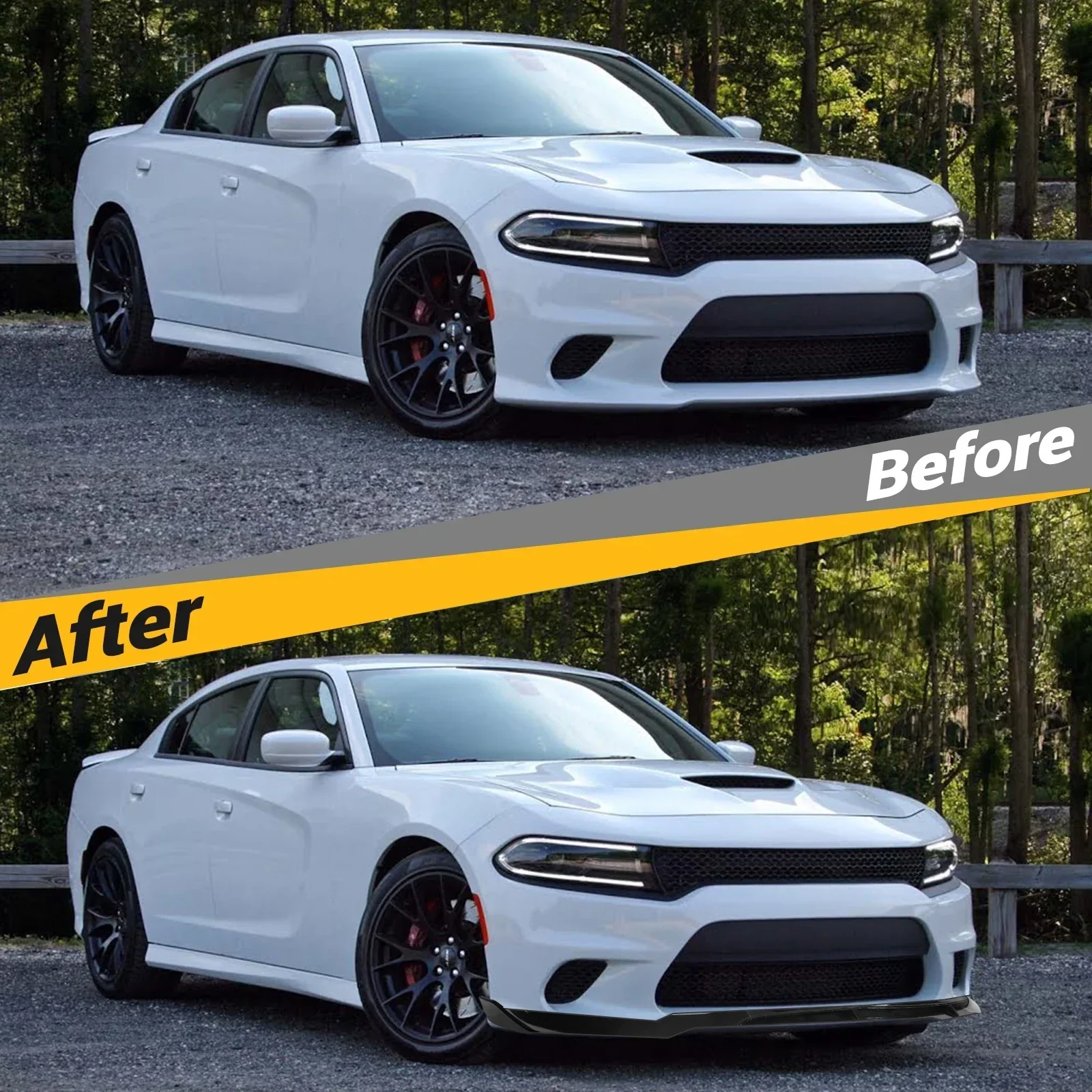 4pcs/Set Front Bumper Corner Spoiler Winglet Splitters Fit For Dodge Charger SRT 2015-2020 Carbon Fibre Bumper Protector Covers